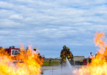 Patrick Air Force Base Fire Department Holds Simulated Aircraft Fire Training