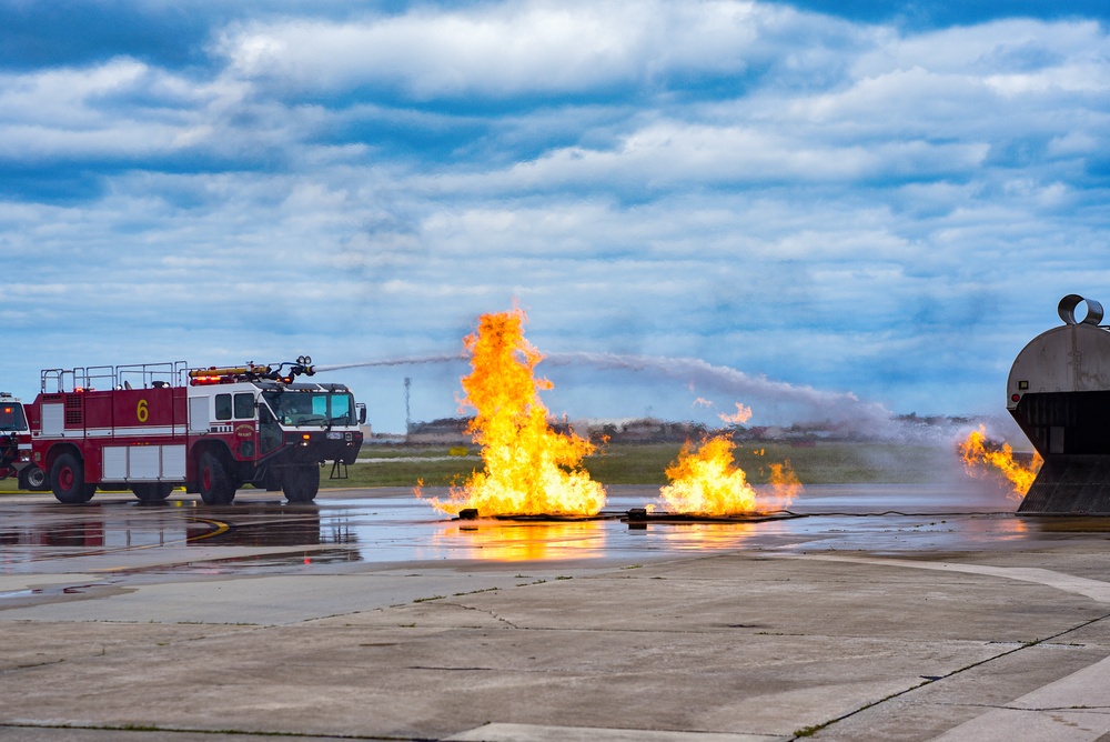 Patrick Air Force Base Fire Department Holds Simulated Aircraft Fire Training