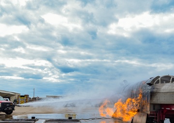 Patrick Air Force Base Fire Department Holds Simulated Aircraft Fire Training