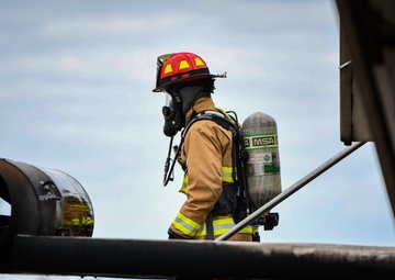 Patrick Air Force Base Fire Department Holds Simulated Aircraft Fire Training