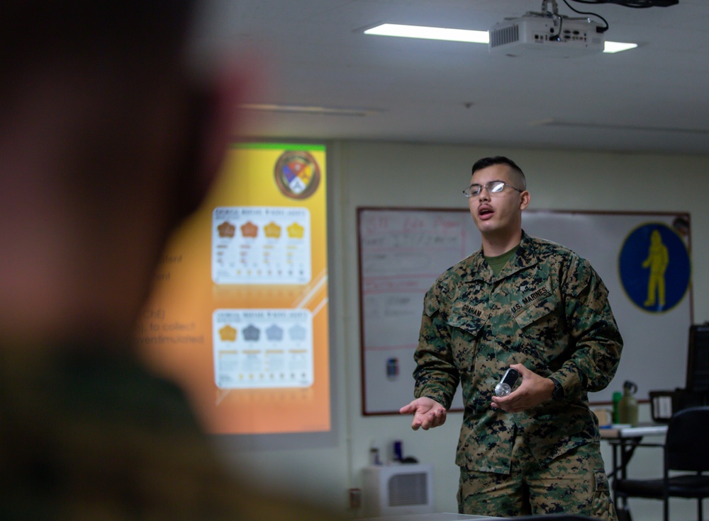 Cpl. Graham Conducts a CBRN Introductory Class