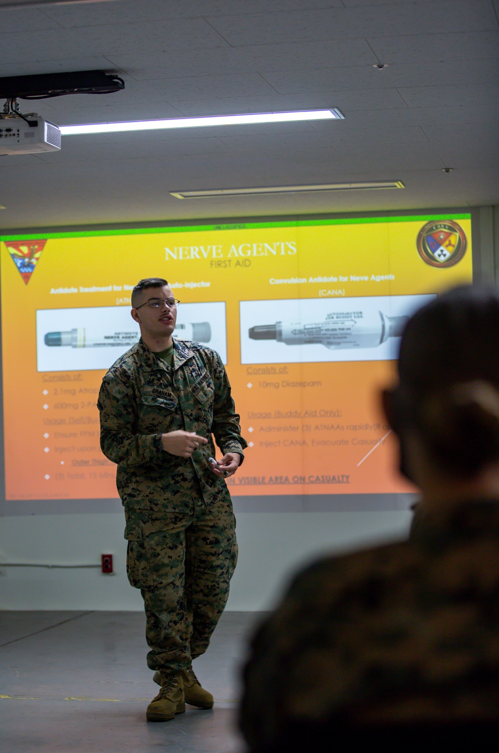 Cpl. Graham Conducts a CBRN Introductory Class