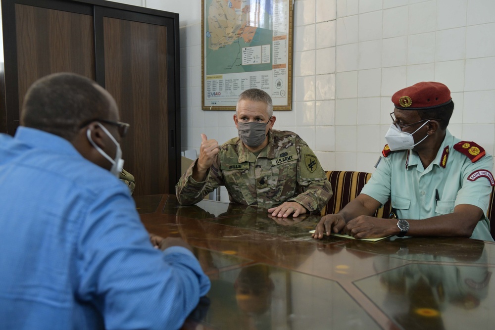 U.S. Civil Affairs East Africa Team supply equipment to Minister of Defense.