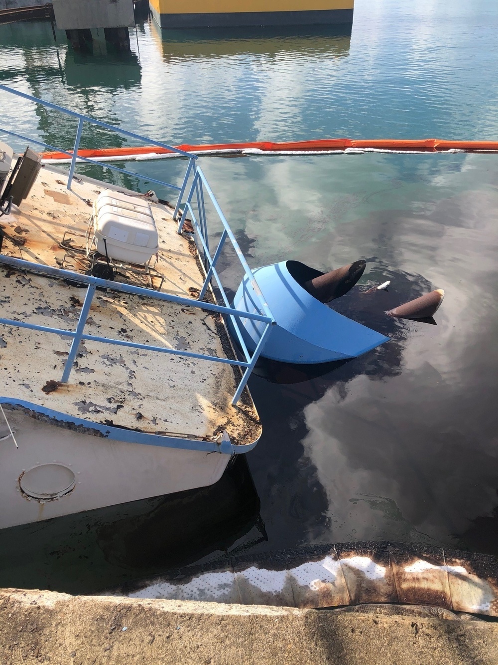 Coast Guard responds to oil discharge from partially sunken tugboat in St. Croix, U.S. Virgin Islands