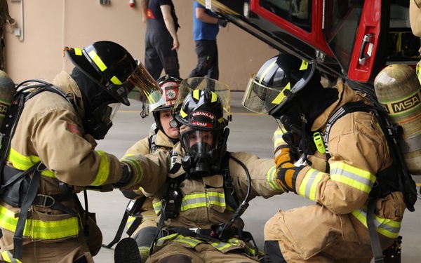 23rd OD Firefighters train alongside Ramstein Firefighters