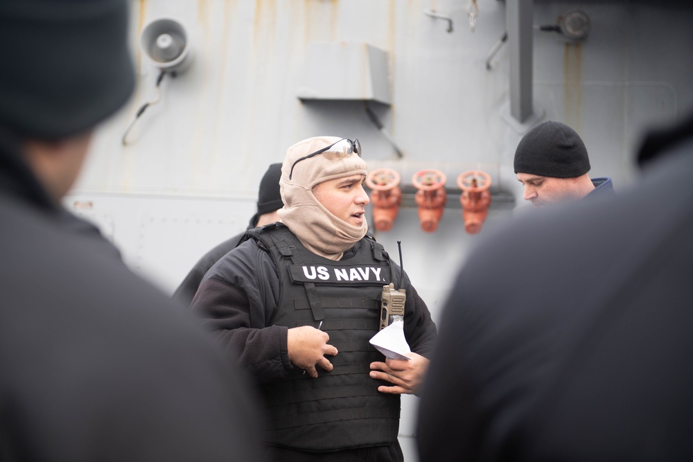 USS Ross crew-served weapons shoot