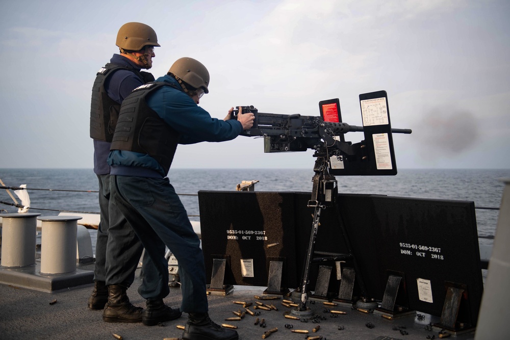 USS Ross crew-served weapons shoot