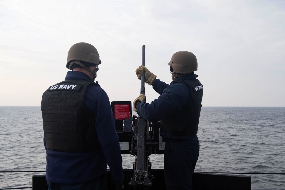 USS Ross crew-served weapons shoot