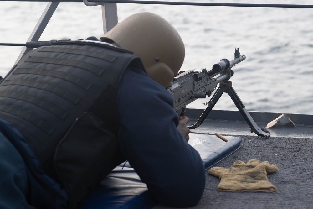 USS Ross crew-served weapons shoot