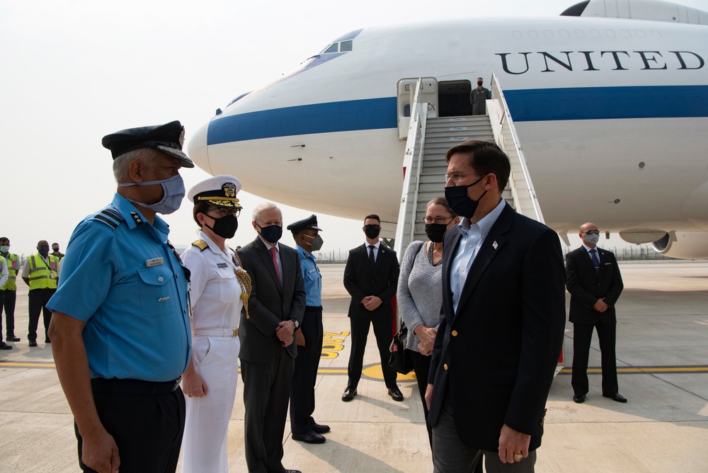 Secretary Esper Arrives in India