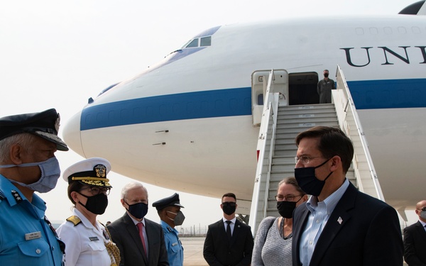 Secretary Esper Arrives in India