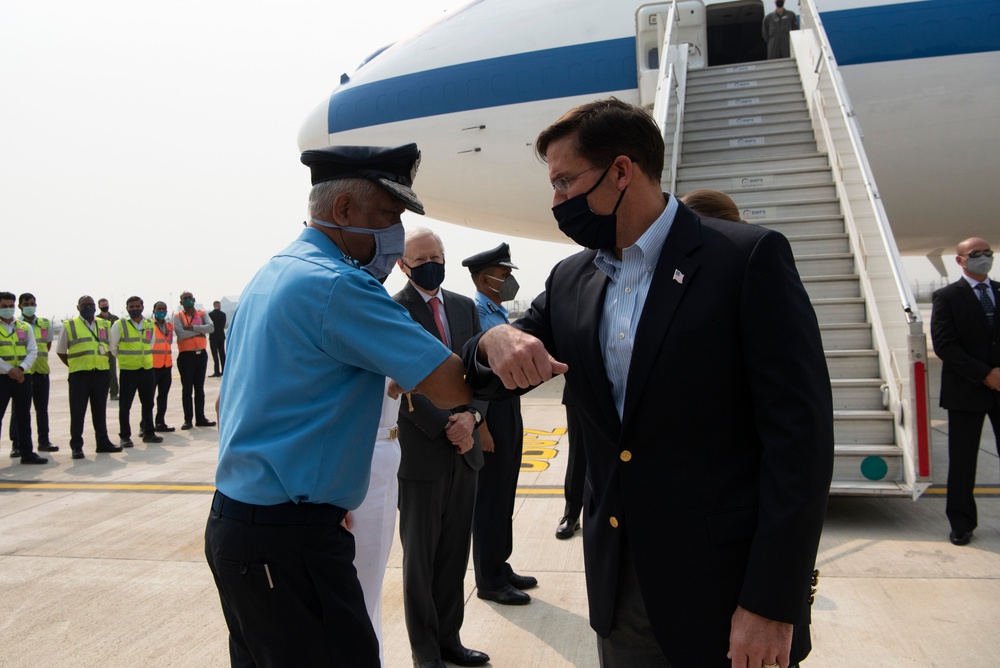Secretary Esper Arrives in India