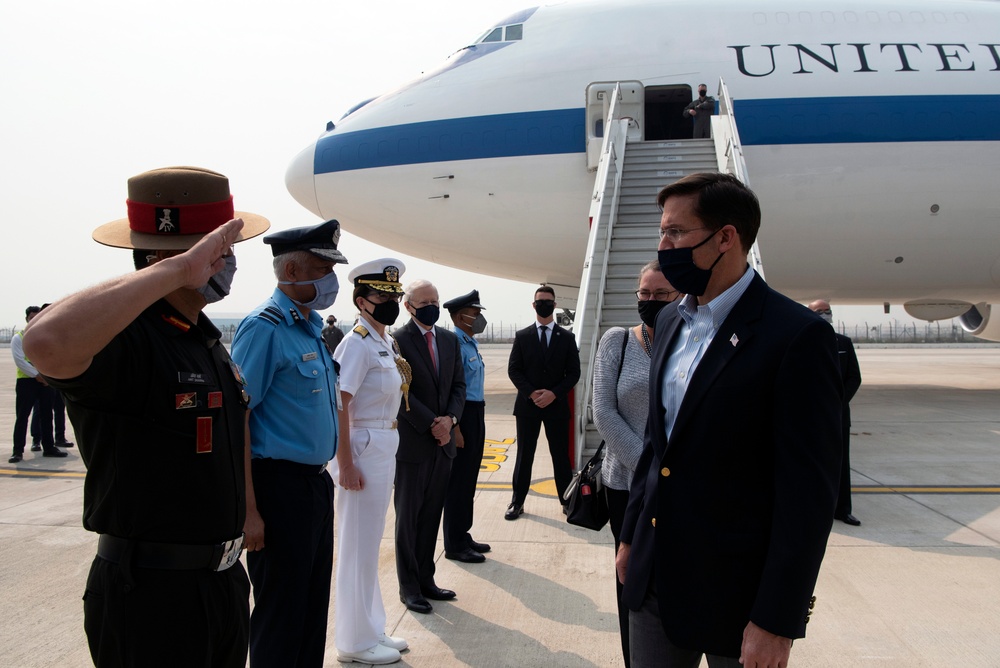 Secretary Esper Arrives in India