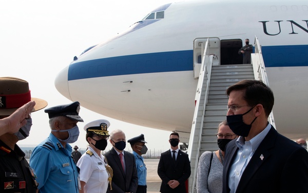Secretary Esper Arrives in India