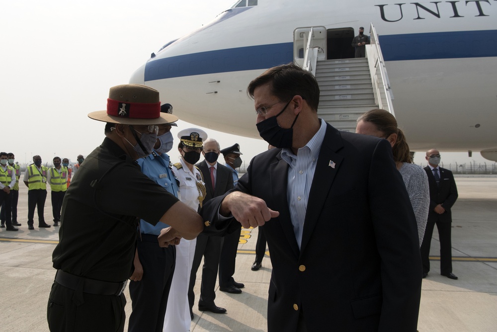 Secretary Esper Arrives in India