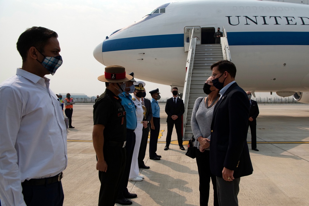 Secretary Esper Arrives in India
