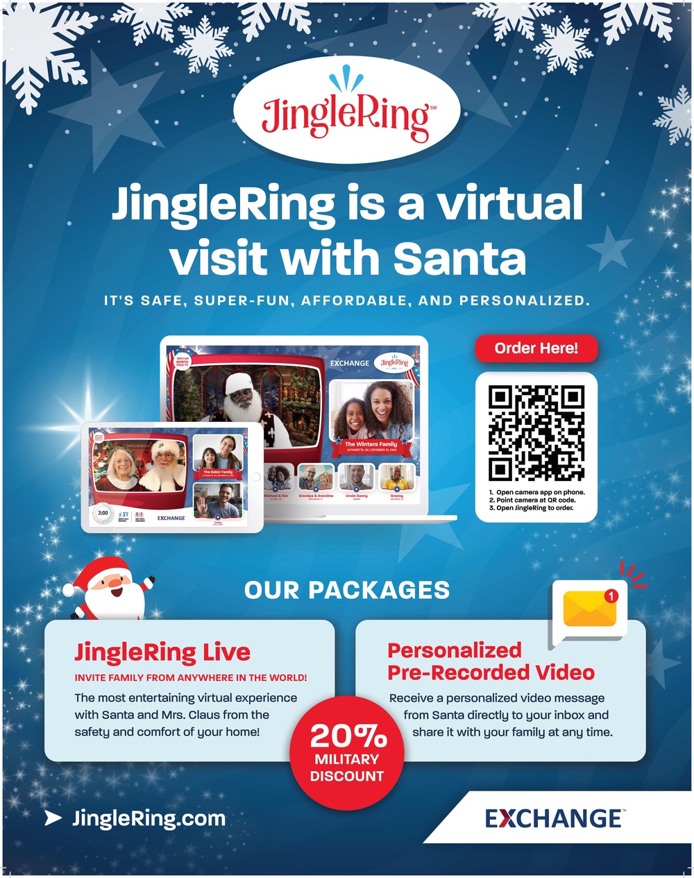 Ho-Ho-Ho: Military Families Can Visit Santa Virtually as Army &amp; Air Force Exchange Service Partners with JingleRing