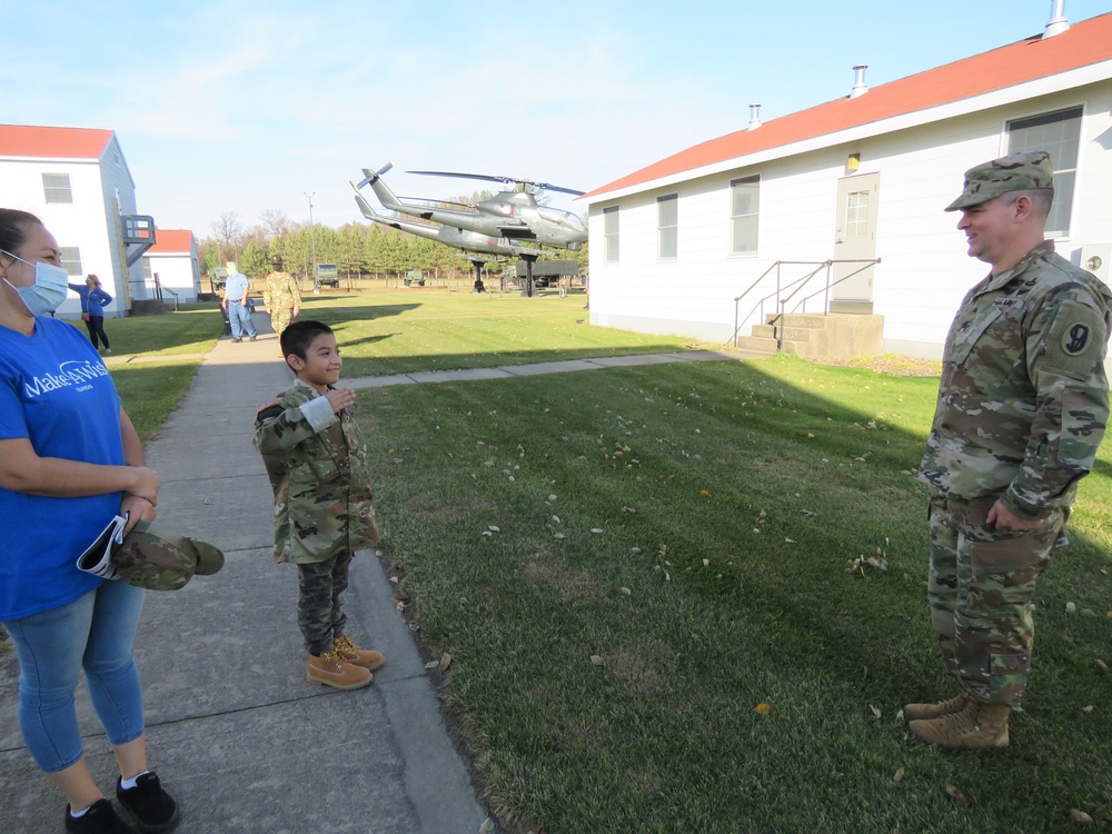 Fort McCoy helps make a wish come true for an 8-year-old child