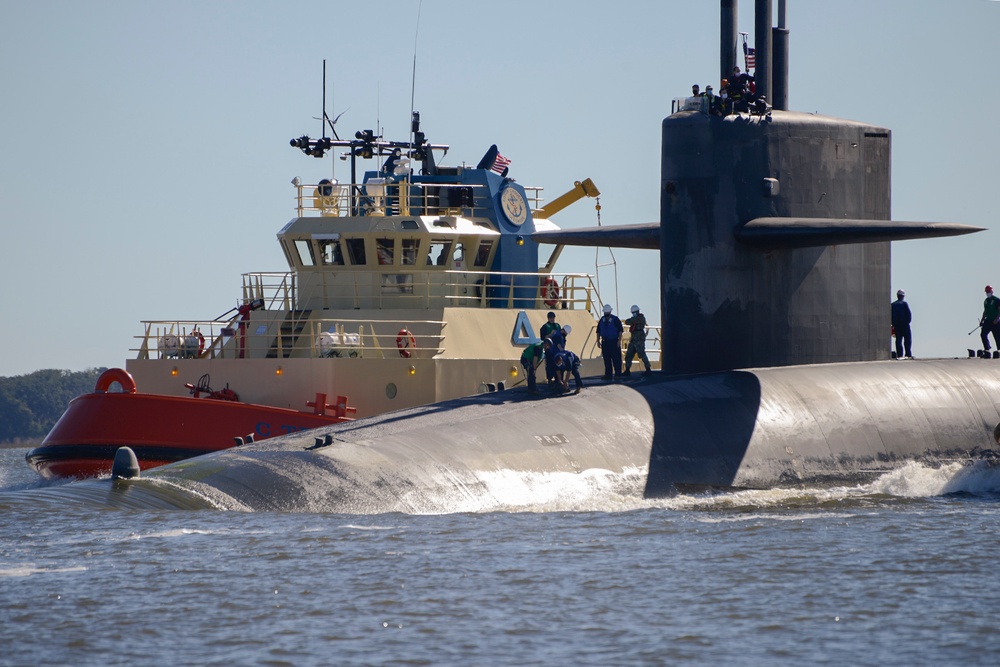 USS Tennessee (SSBN 734)(Blue) returns to Kings Bay, Ga.
