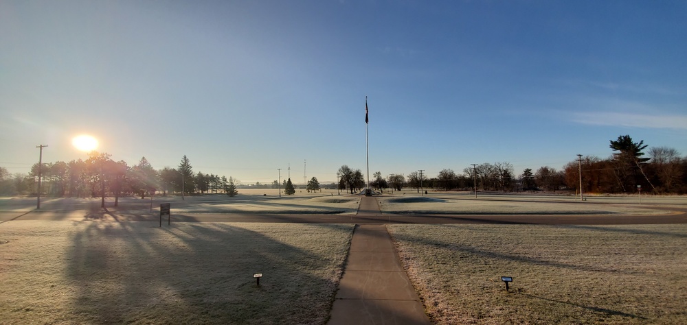 Frosty morning at Fort McCoy at sunrise