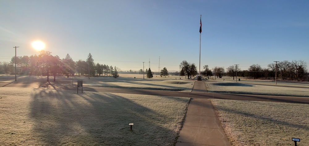 Frosty morning at Fort McCoy at sunrise