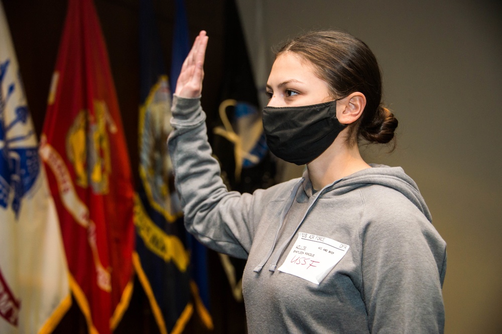 The First USSF Recruits at the Oath of Enlistment