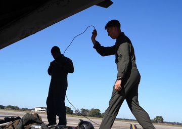Marines conduct flight training over Keesler