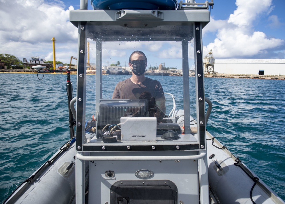 Task Force 75 Underwater Construction Team Operates Bathymetric Survey Equipment