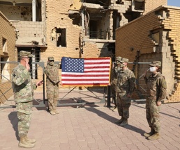 Soldiers Re-enlist at Historic Kuwait Landmark