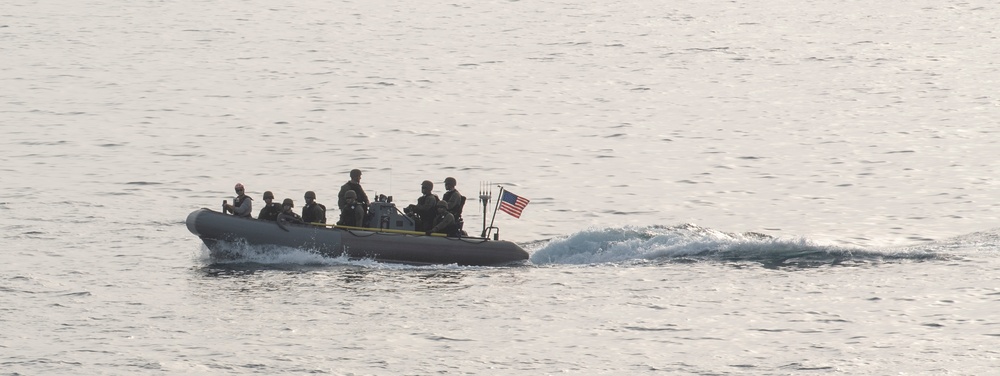 USS Ralph Johnson Conducts Boat Operations