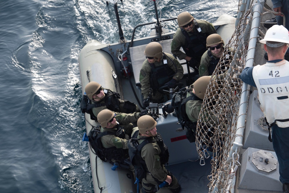 USS Ralph Johnson Conducts Boat Operations