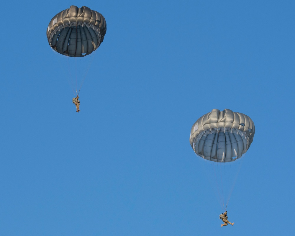 Soldiers, Airmen jump onto a frozen drop zone