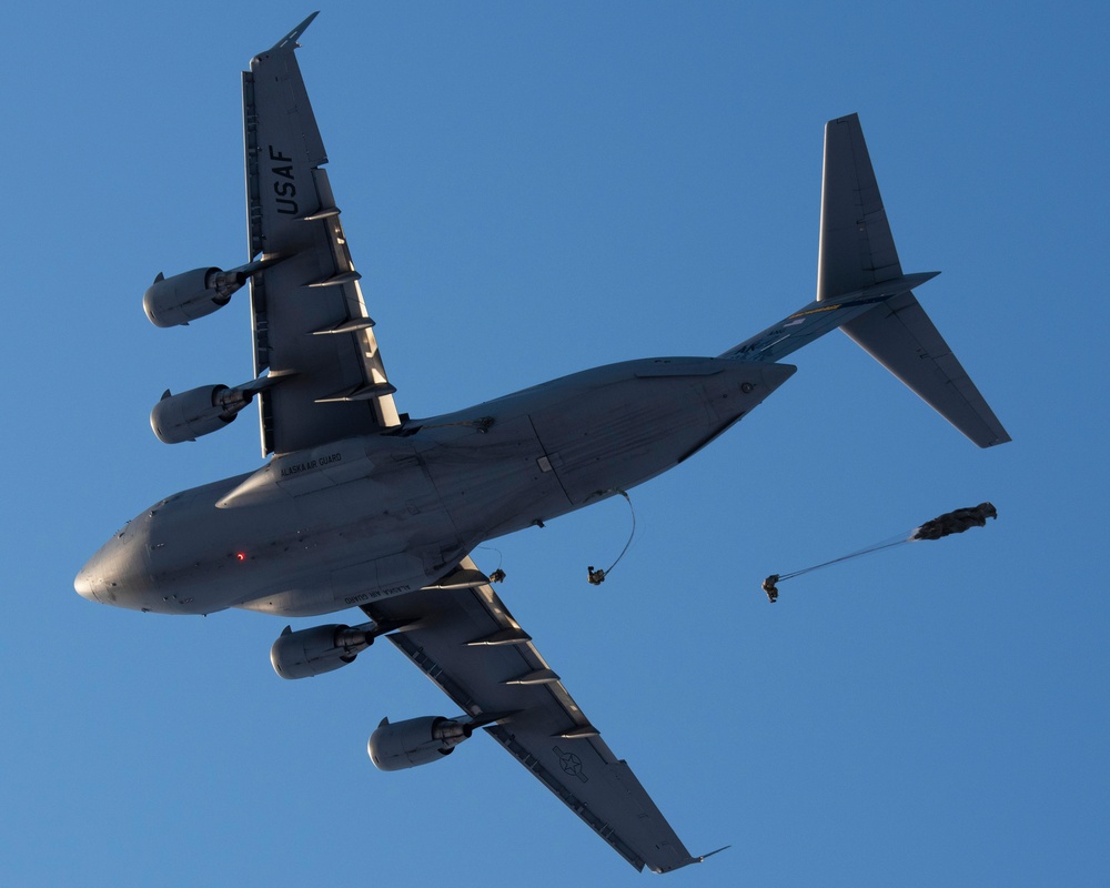 Soldiers, Airmen jump onto a frozen drop zone