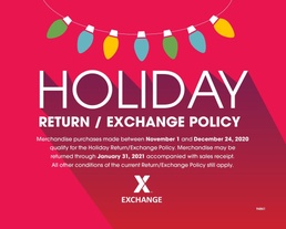 Army &amp; Air Force Exchange Service Expands Return Policy for Holidays