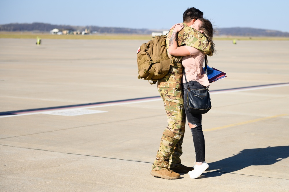 Airmen greeted by families after deployment