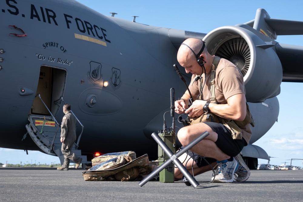 Cargo aircraft turned rescue platform for astronaut recovery