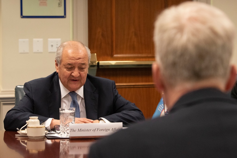 Acting Defense Secretary Miller Hosts Uzbekistan's Foreign Minister