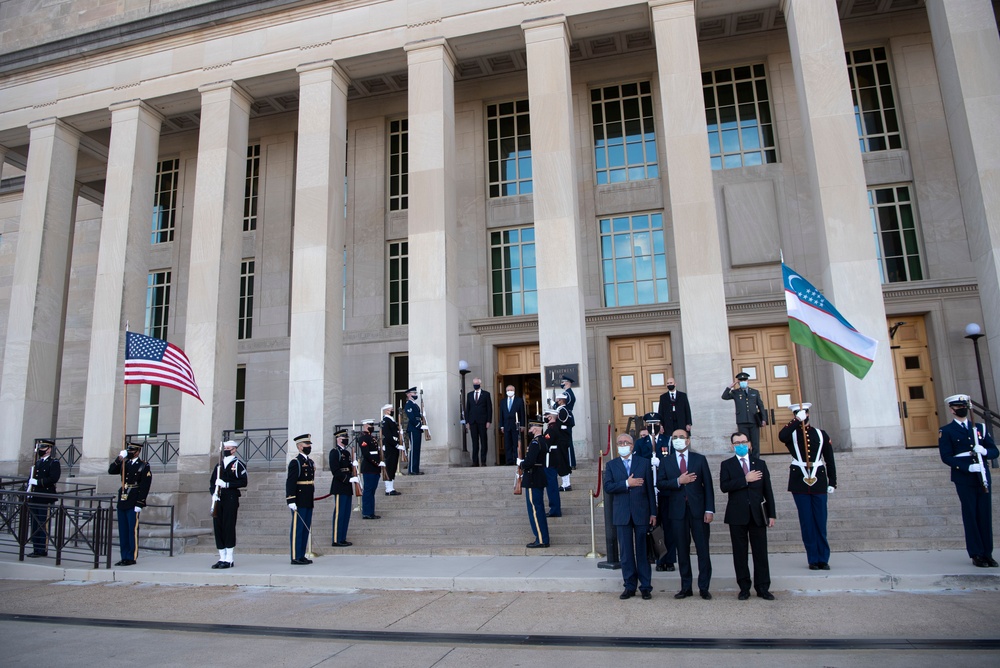 Acting Defense Secretary Miller Hosts Uzbekistan's Foreign Minister