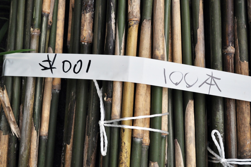 USAG Japan commander, spouse, cut bamboo for giant kites