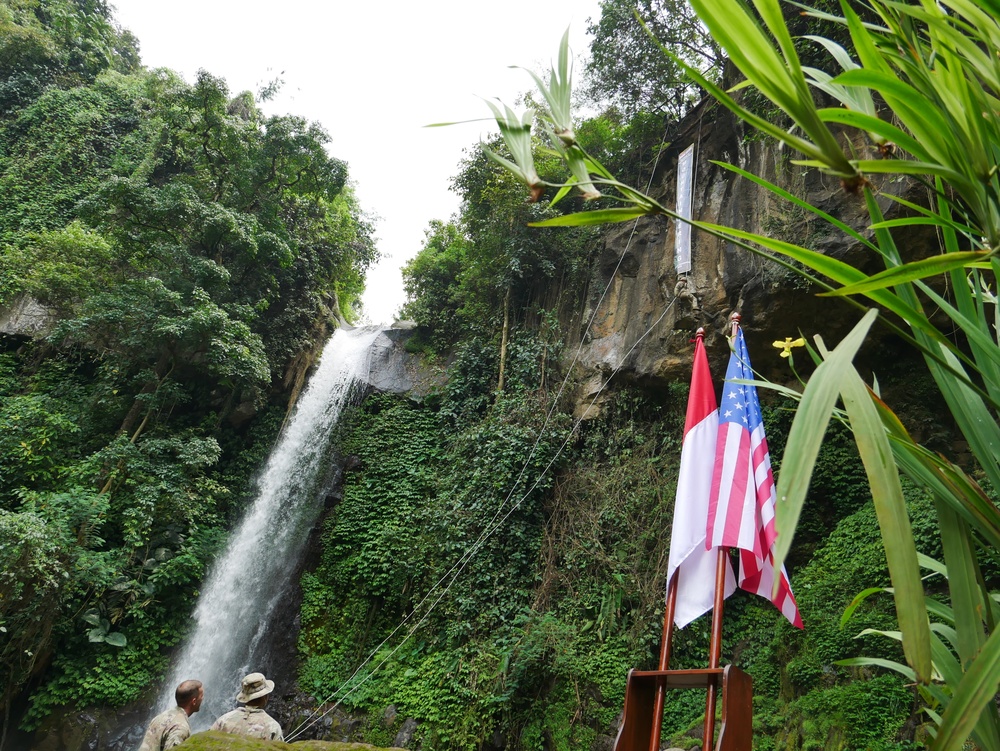 Indonesia Platoon Exchange: Waterfall Rappelling