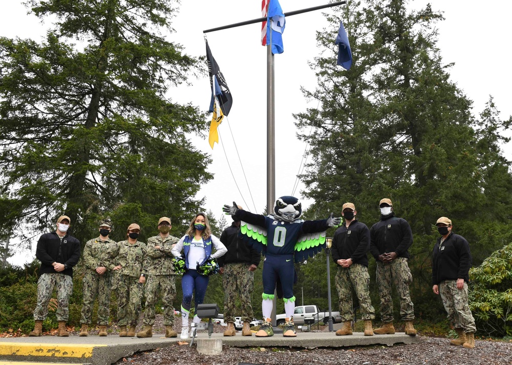 Navy Region Northwest Raises Seahawks' 12 Flag