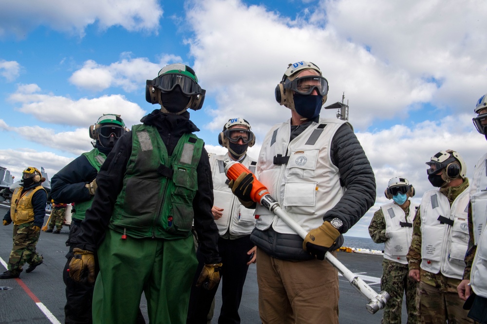 Acting Defense Secretary visits Sailors aboard aircraft carrier
