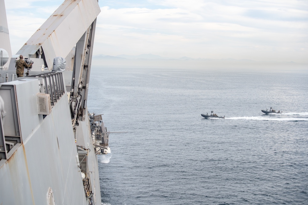 15th MEU All-Domain Reconnaissance Marines depart USS Somerset for VBSS training