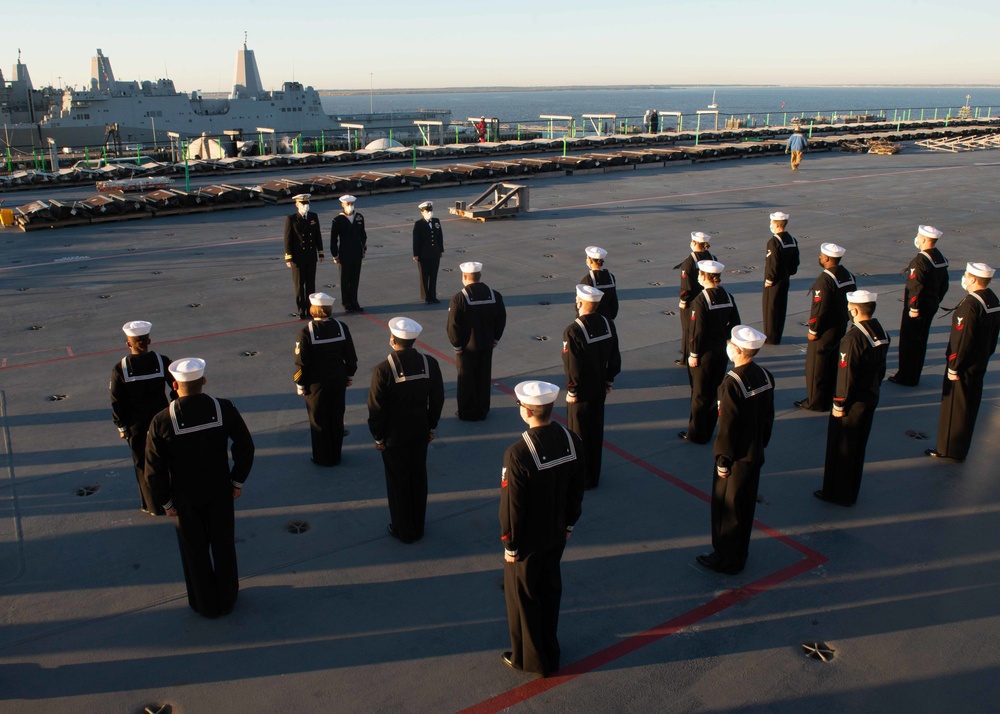 Sailors prepare for inspection