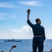 Nimitz Sailors Wave Farewell to Indian Ship During Malabar 2020