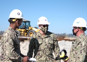 Naval Mobile Construction Battalion FOUR conduct pile driving at Naval Air Station North Island