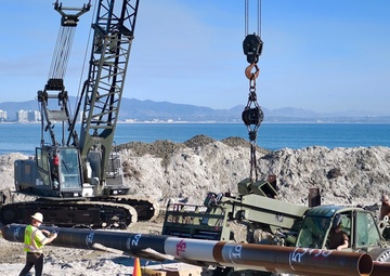 Naval Mobile Construction Battalion FOUR conduct pile driving at Naval Air Station North Island