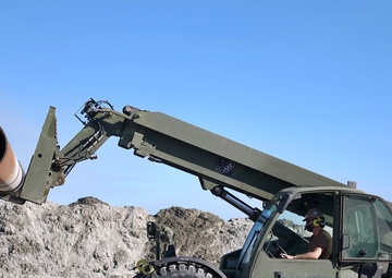 Naval Mobile Construction Battalion FOUR conduct pile driving at Naval Air Station North Island