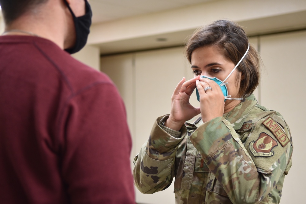 96th Medical Group gets fitted for N95 Mask and COVID-19 tested