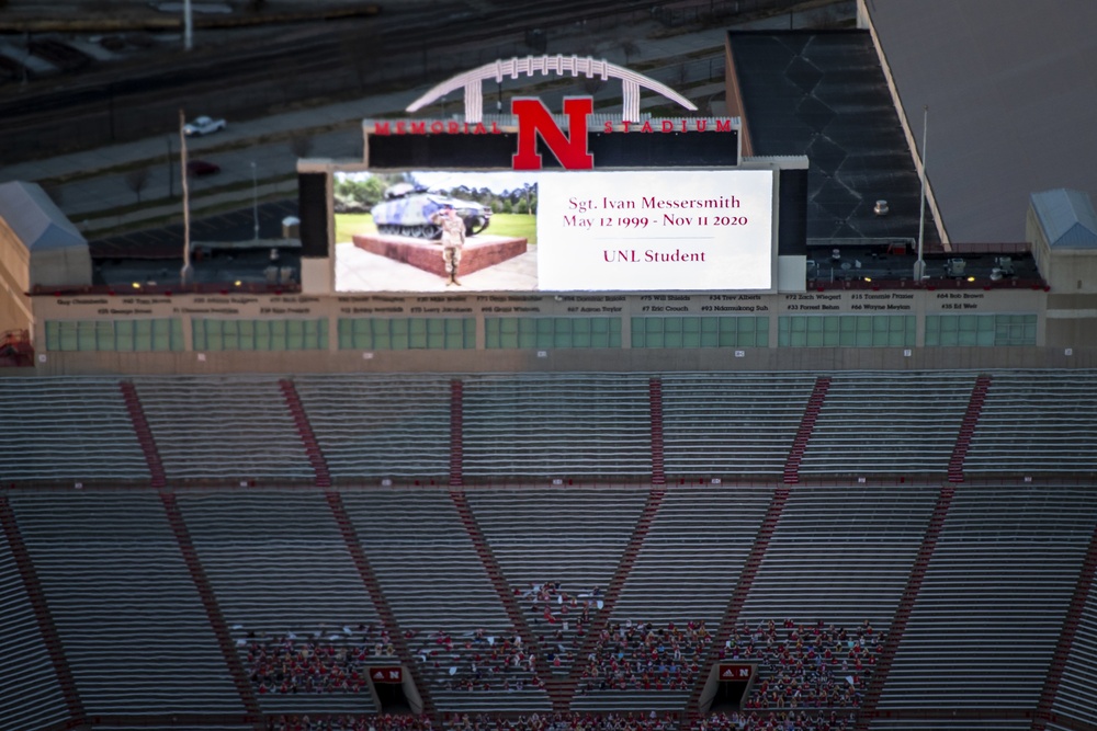 Co. B, 2-135th GSAB Huskers Memorial Stadium flyover practice